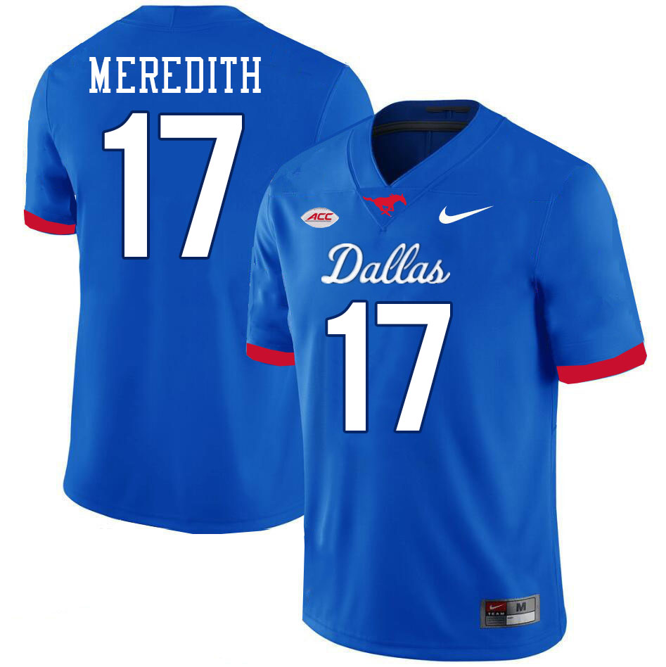 SMU Mustangs #17 Don Meredith Jersey College Football Uniforms-Dallas Royal